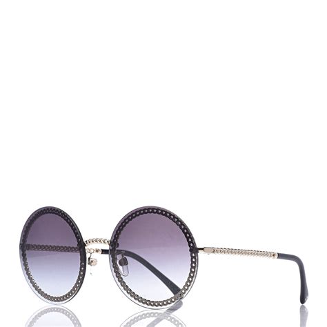 chanel round sunglasses|chanel round sunglasses with chain.